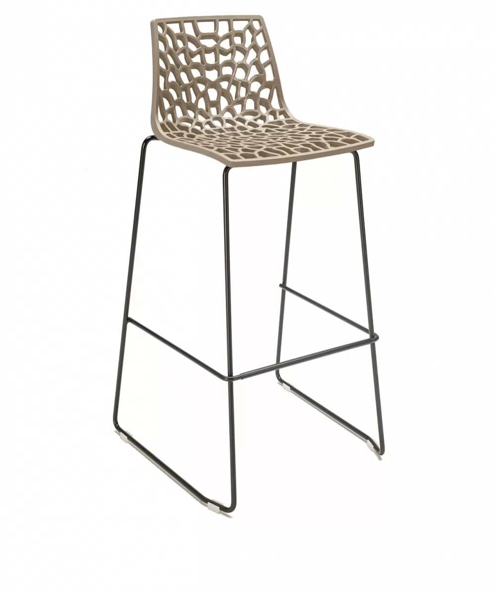 Sgabello Spider gambe a slitta nere