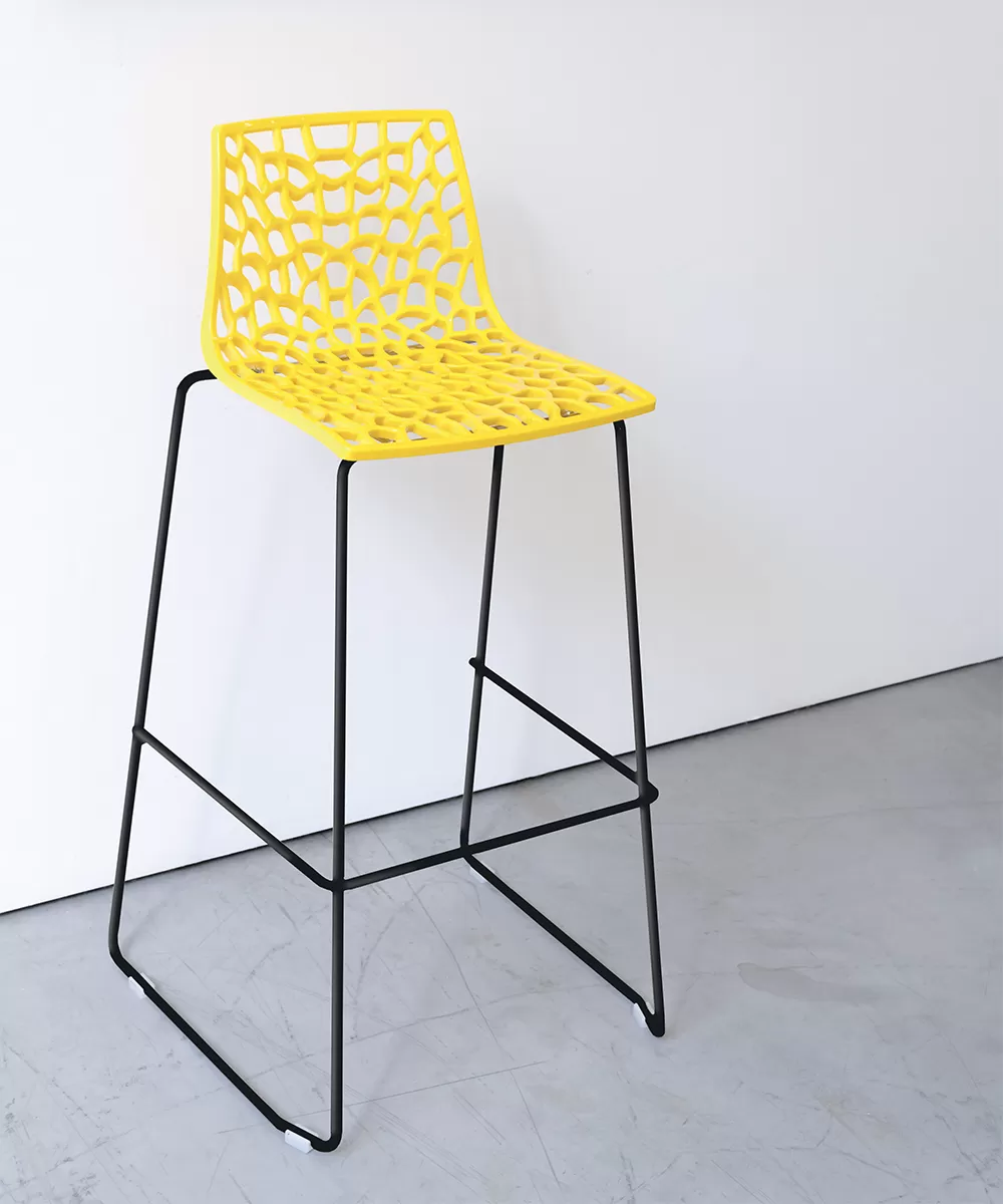 Sgabello Spider gambe a slitta nere